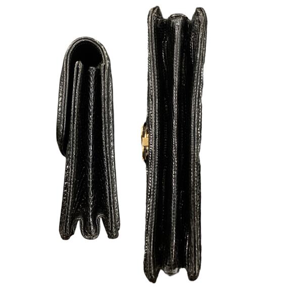 VTG Gucci Lizard Clutch Purse with Gold Chain Strap - Picture 3 of 6